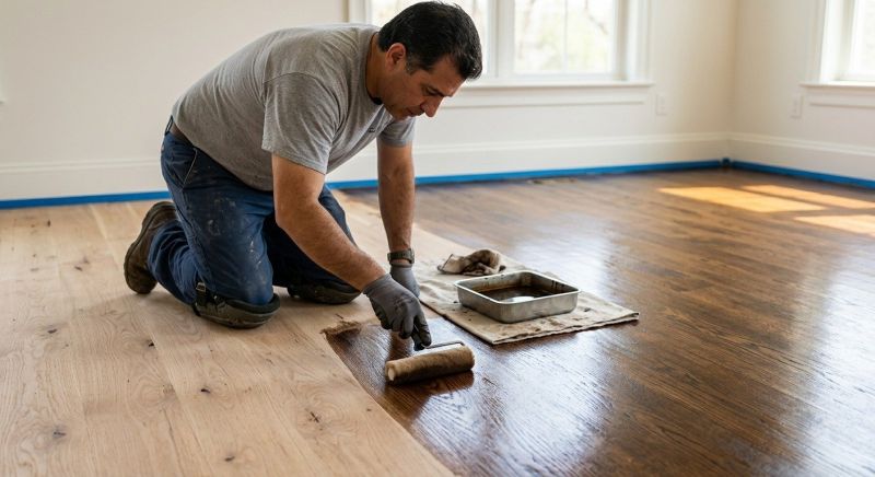 Maple Floor Staining in Kansas City, KS