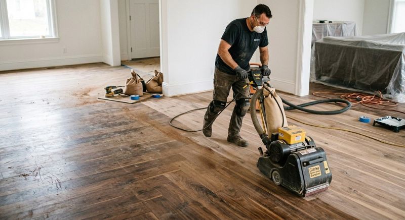 Walnut Floor Staining in Overland Park, KS